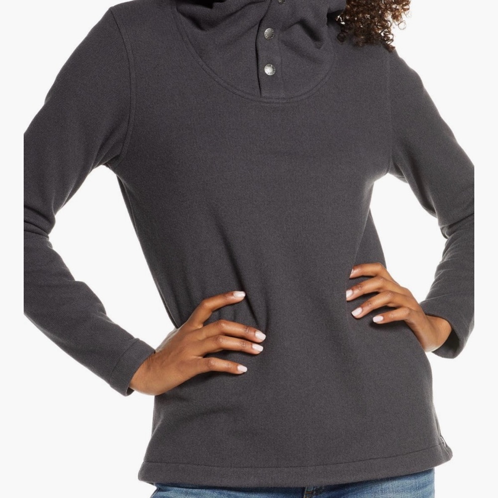 The North Face Dark Gray Button-Up Hoodie - M